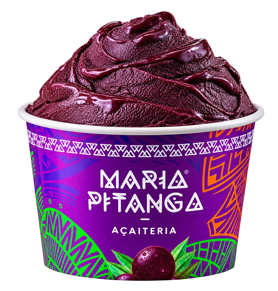 Copo de açaí da Maria Pitanga com frutas e splash