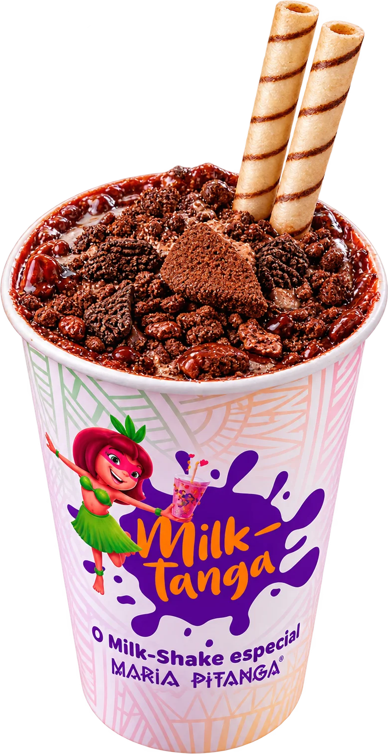 Copo de Milk Tanga, o milkshake especial Maria Pitanga